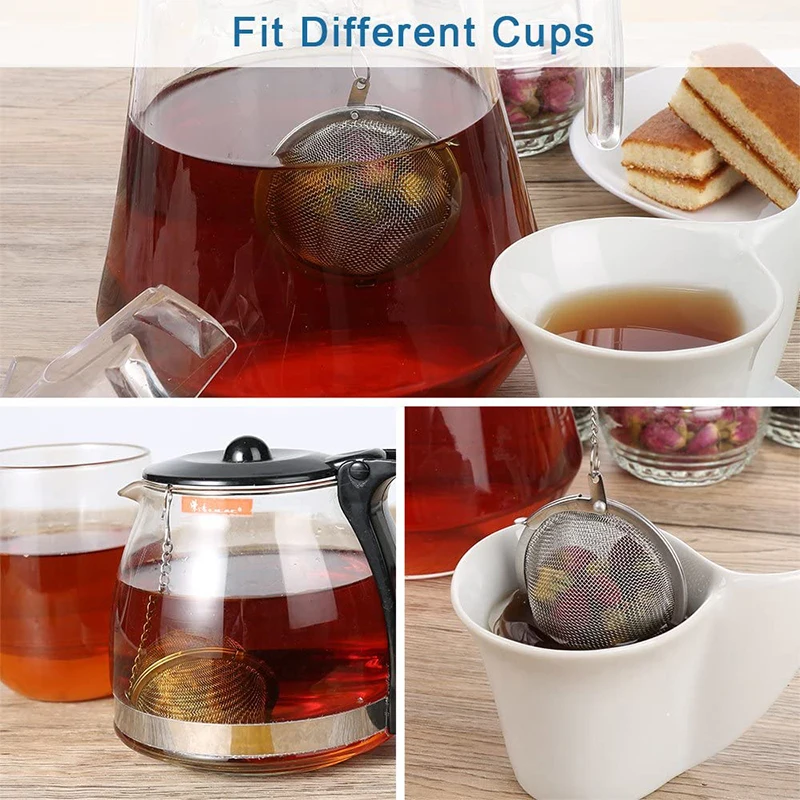 LMETJMA Tea Infuser Stainless Steel Mesh Tea Ball Tea Strainers Tea Infuser Strainer Filters for Loose Tea Herbal Spices JT148