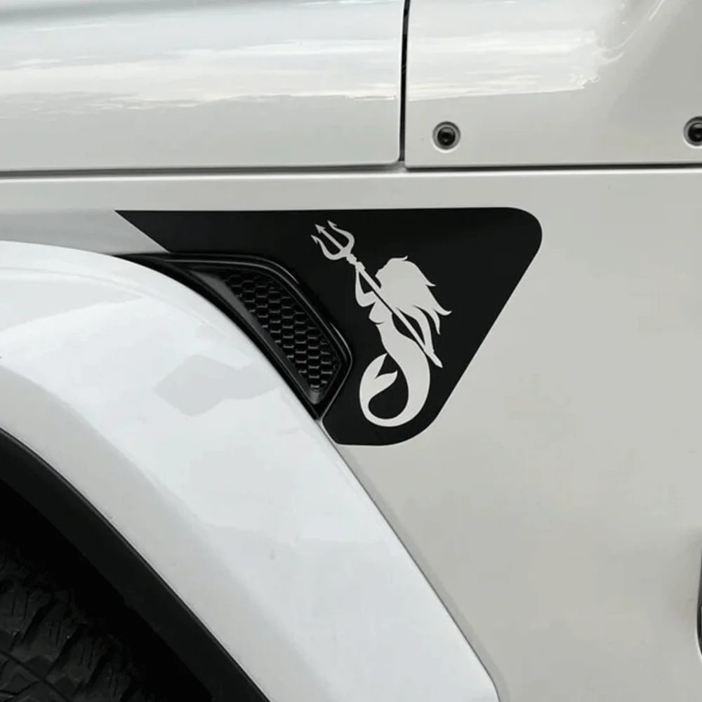 

Mermaid Car Sticker Decoration Fender Vent Exterior Accessories Vinyl Decals for Jeep Wrangler JL JLU JT 2018-2026 Vehicle Model