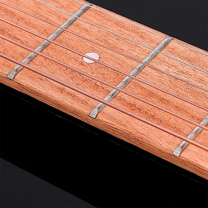 6 String 6 Fret Model Portable Pocket Guitar Neck Chord Trainer Sapele Wood Guitar Practice Tool for Trainer Beginner Black