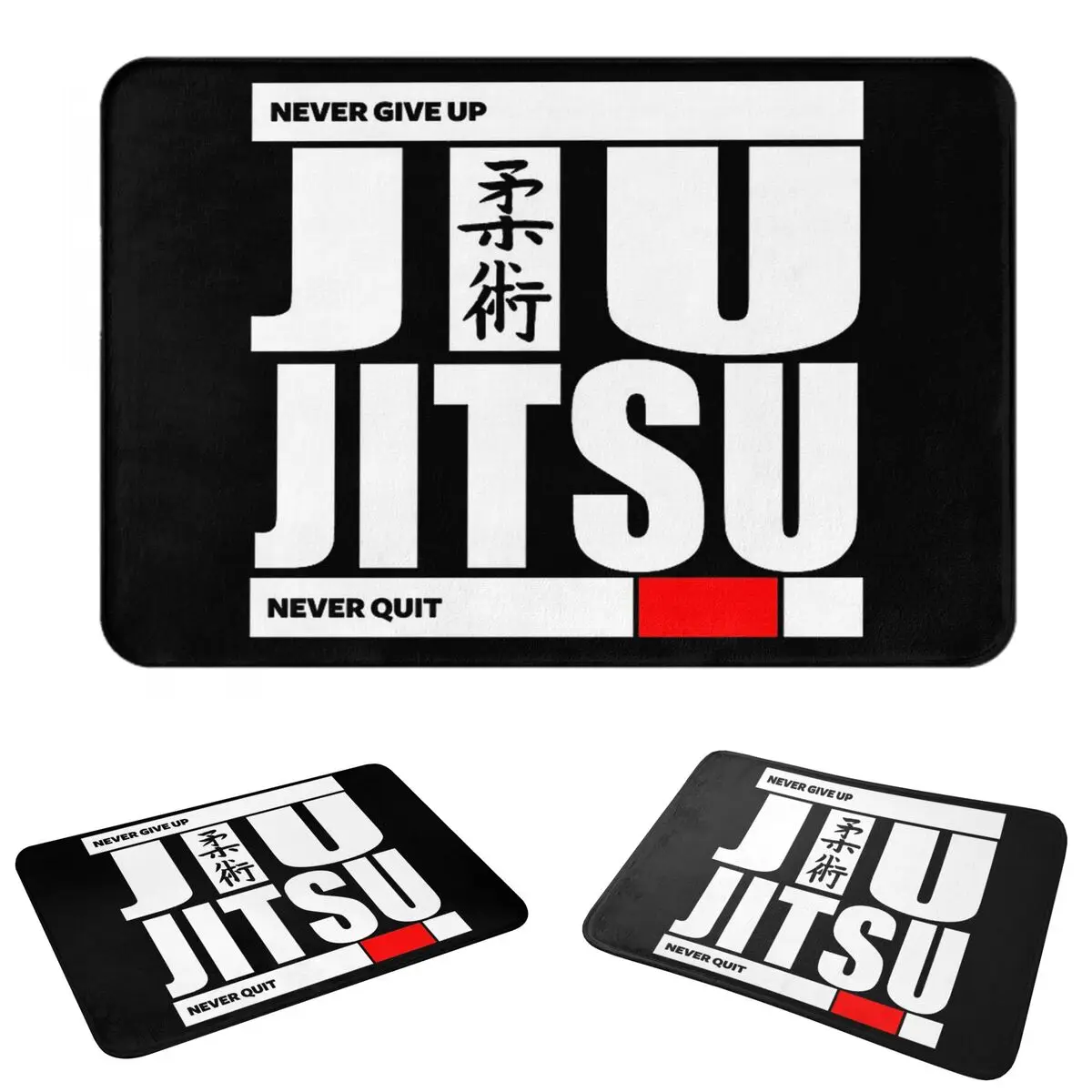 Jiu Jitsu - Never Give Up Never Quit Doormat Cushion Carpet Rug Kitchen Entrance Home Floor Mat for Bedroom Footpad Mats