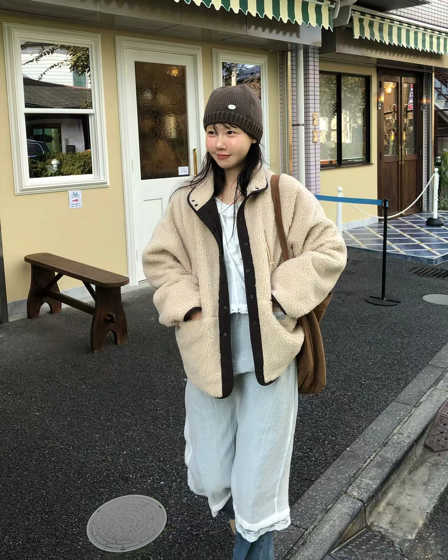 Women Casual Parkas Coat Solid Jacket Pocket Polo Collar Long Sleeve Single Breasted Slight Strech Loose Street Wear 2025 Autumn