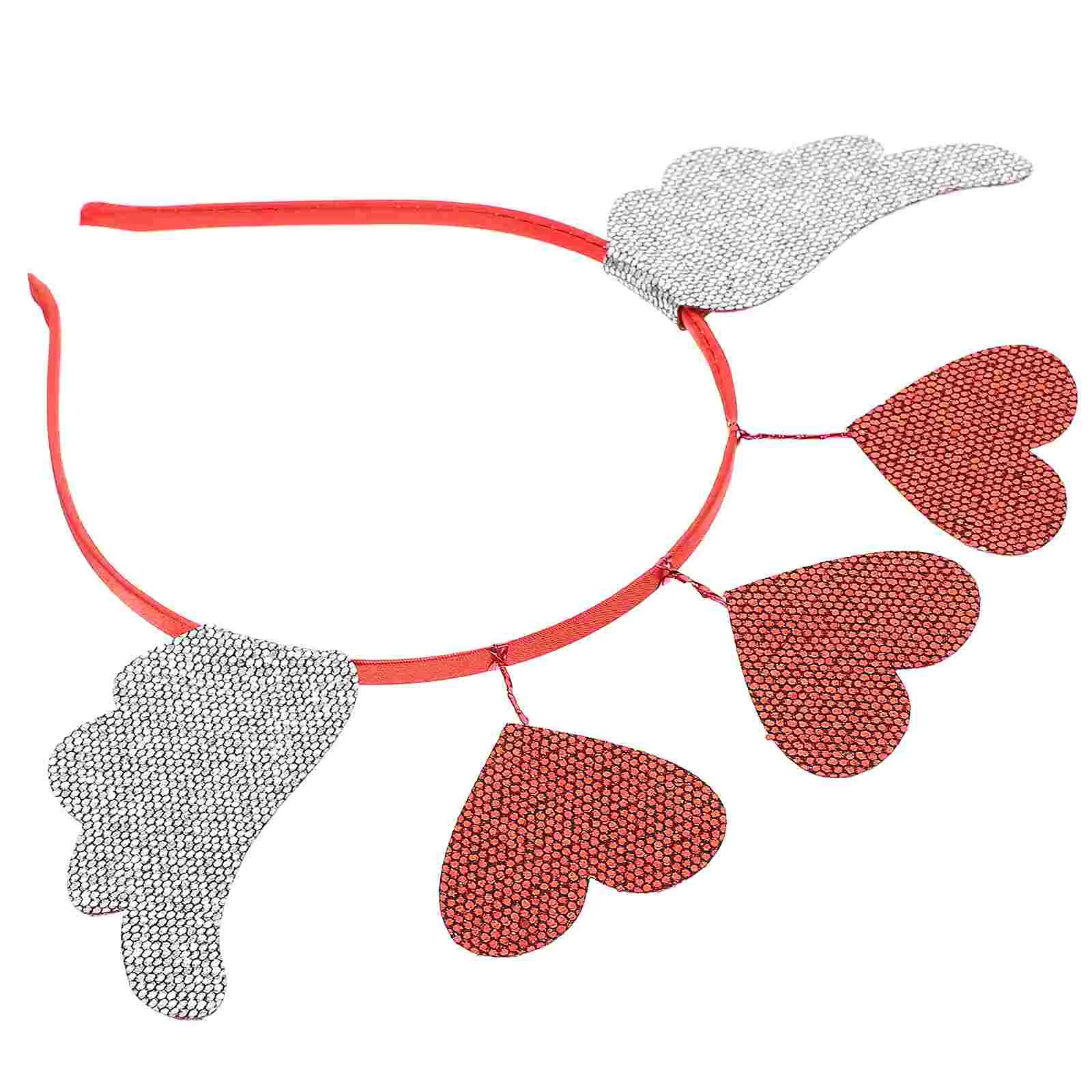 

Love Valentine's Day Wings Headband Women's Hair Ribbon Gems Felt Cloth Adults Headbands