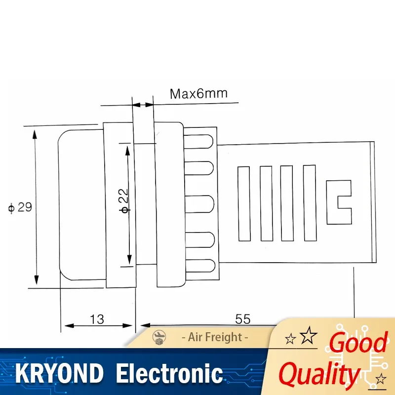 1pcs LED Voltmeter Voltage Meter Indicator Pilot Light AC 60 - 500 V Red Yellow Green White Blue