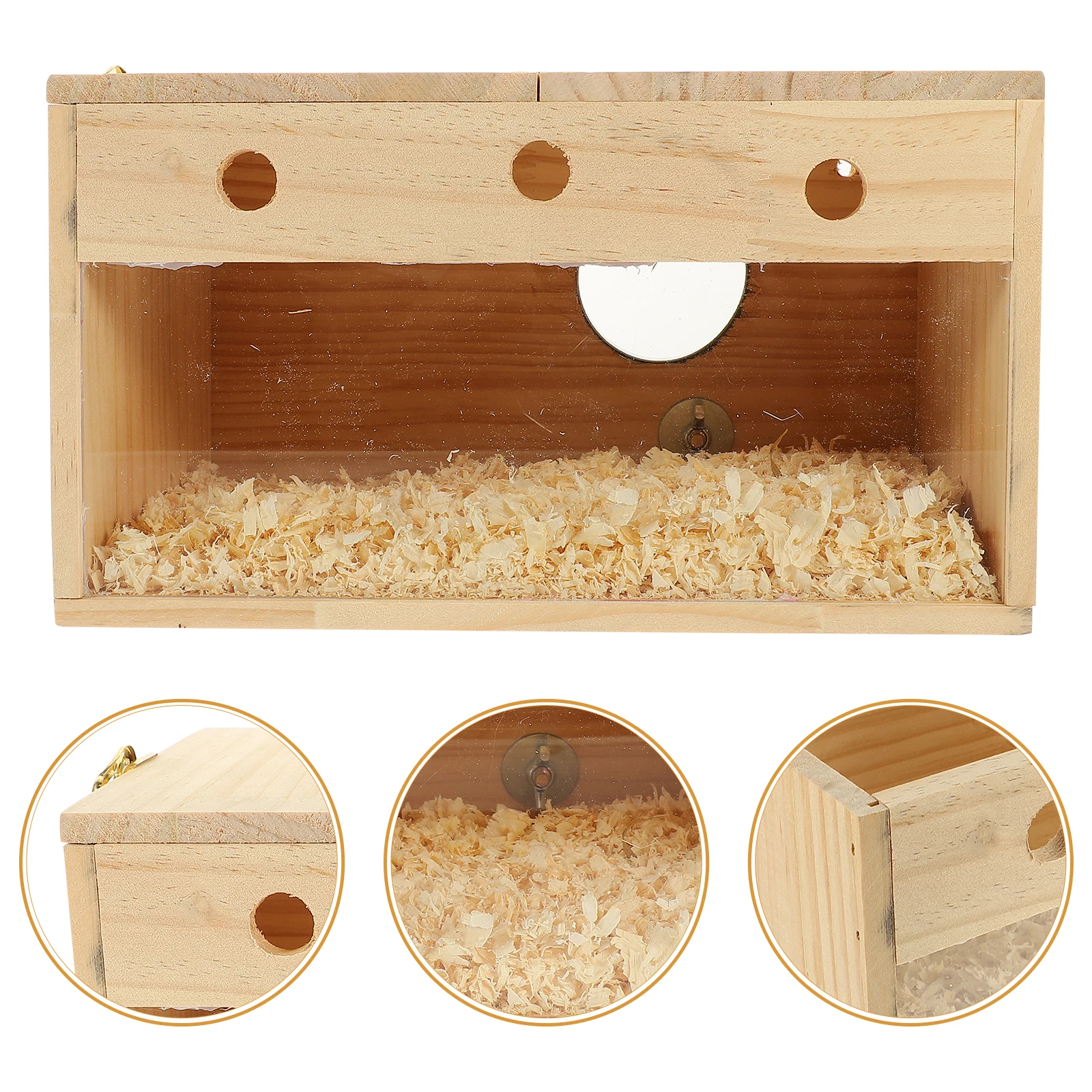 

Transparent Breeding Box Bird House Medium Size Random Hang Position Suitable Parrots Cockatiel Budgies Nesting Box Wooden Bird