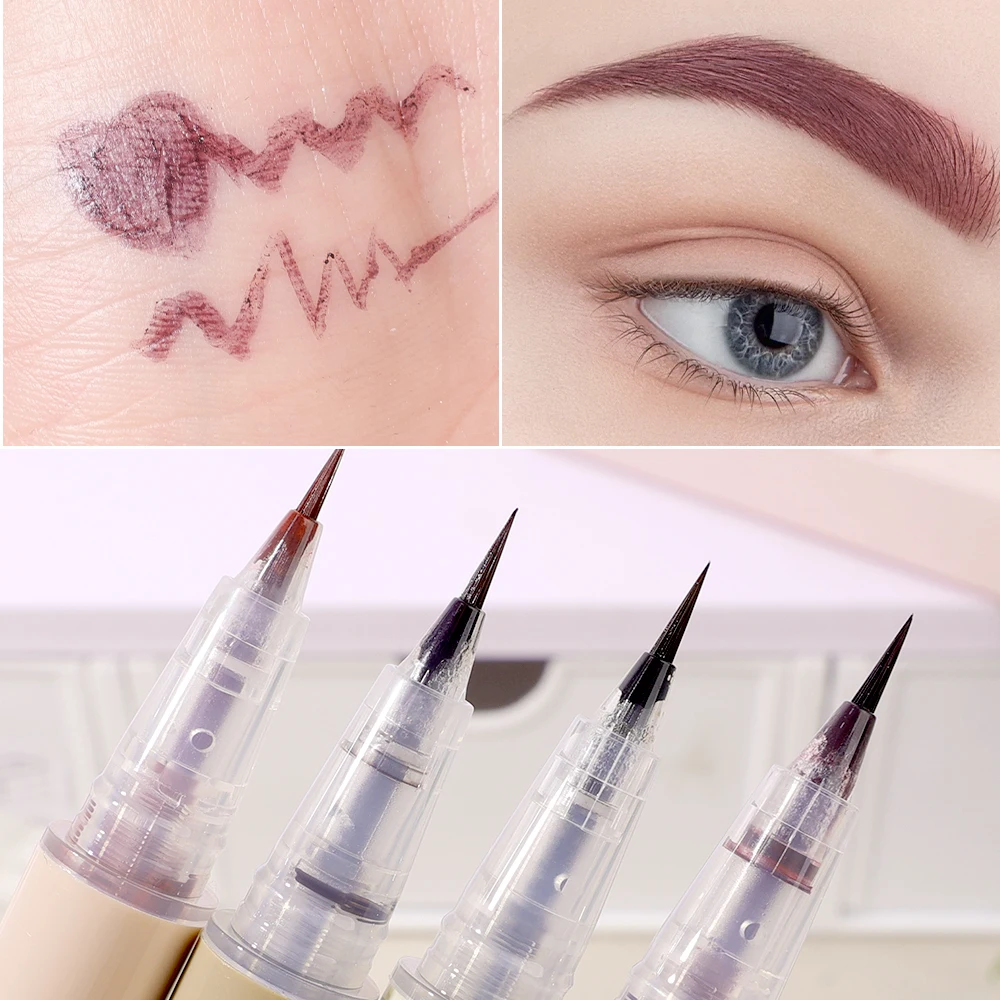 Ultra Fijne Vloeibare Wenkbrauw Potlood Waterdicht Blijvend Geen Bloeiende Liggende Zijderupsen Eyeliner Zweetbestendige Contour Wenkbrauw Pen Make-Up