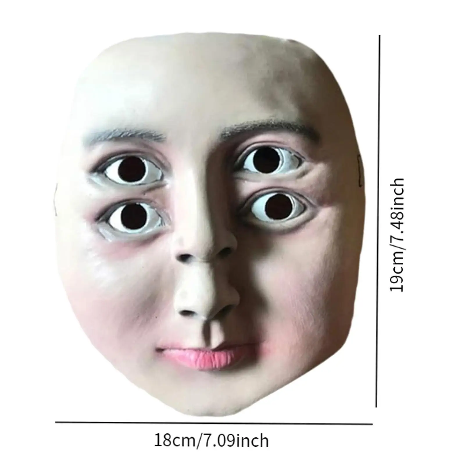 Maschera di Halloween Copertura per il viso Maschera spaventosa per quattro occhi Maschera in lattice per occhi multipli per fantasia
