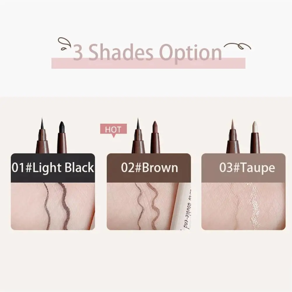 Dubbelkop Eyeliner Liggend Zijderupsen Matte Parel Glanzende Natuurlijke Waterdichte Langdurige Beginner Eyeliner Make-Up Cosmetica