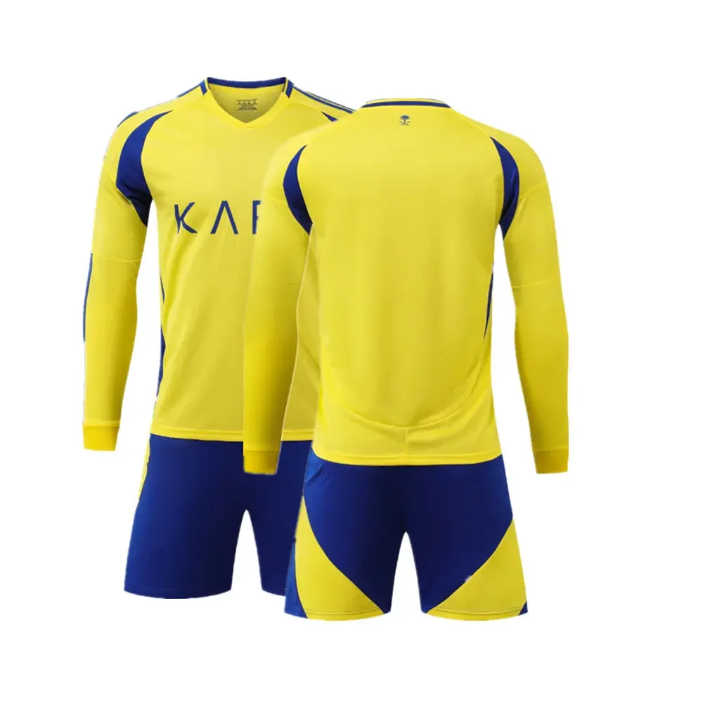 Adult Breathable Sports Set Fans Short Sleeve T-shirts+Shorts Training Wear Shirt Men Games Soccer Kits Riyadh Leisure UniformL