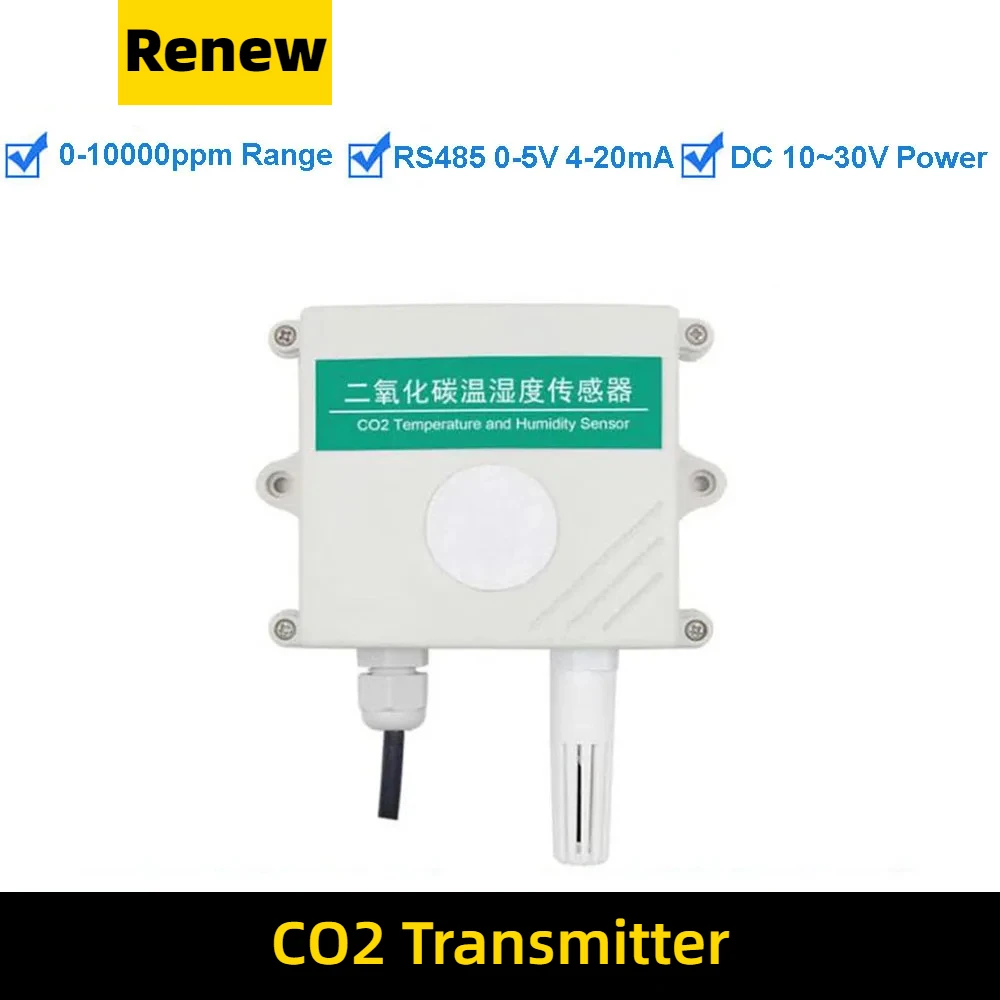 Wysokiej jakości 2000/5000ppm/1%/3%/65% RS485 4-20mA miernik dwutlenku węgla CO2 nadajnik czujnika przetwornik 4-20ma CO2