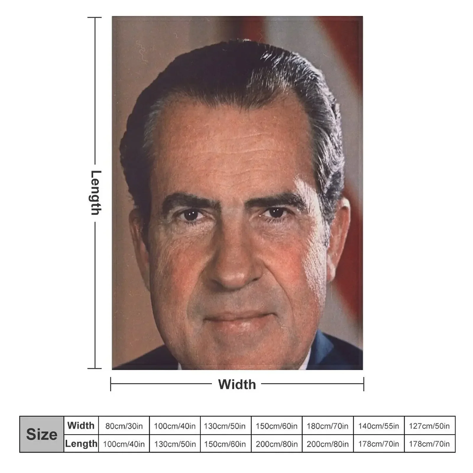 Richard Nixon Portrait Throw Blanket Hairys Multi-Purpose heavy to sleep Blankets