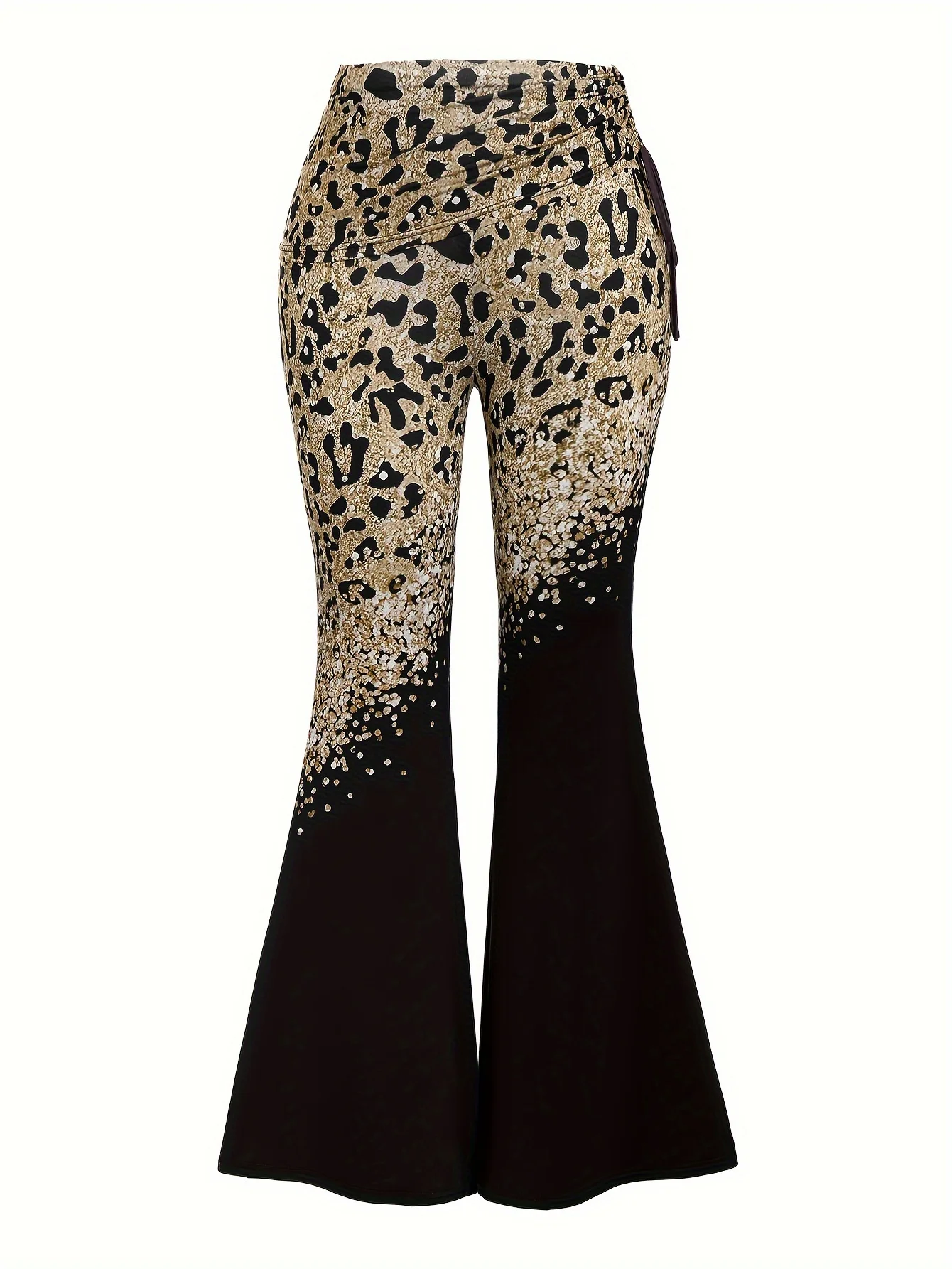 European and American fashion new leopard print butterfly lace cross vest and wide-leg trousers two-piece suit