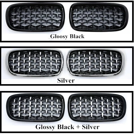

A Pair Left And Right X5 F15 / X6 F16 Diamond Style Front Kidney Grille Front Bumper Grill For BMW X5 X6 2014-2018 Mesh Grill