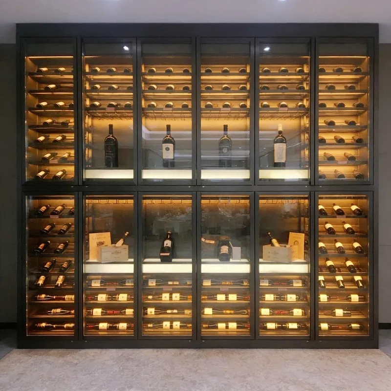 Airo Double-Door Built-In Stainless Steel Modern Luxury Wine Cooler Wine Bar Cabinet Electric Smart Control Household Restaurant