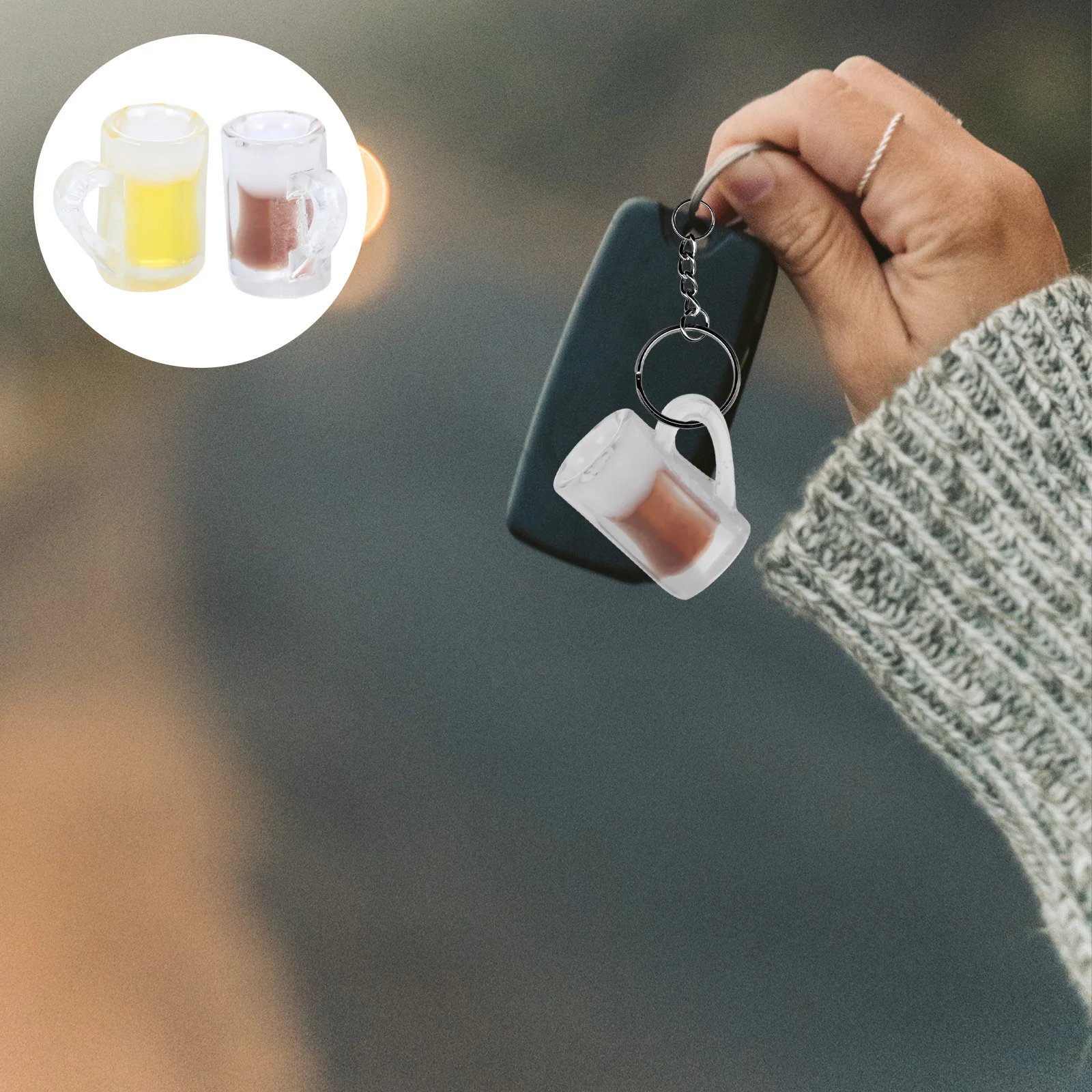 

24Pcs Hanging Resin Beer Cup Charms Summer Hawaii DIY Keychain Pendant Earrings DIY Jewelry Making Lightweight