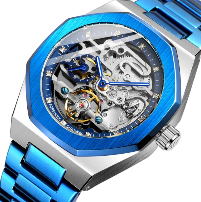 Fashionable Men\'s Fully Automatic Mechanical Watch with Three Eyes Six Needles and A Weekly Steel Strip Mechanical Watch