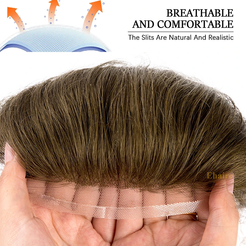 4CM X 18CM Lace Men's Frontal Hair Piece for Receded Hairline Men Wig6" Frontal Hair Piece For Men Natural Hairline Replacement