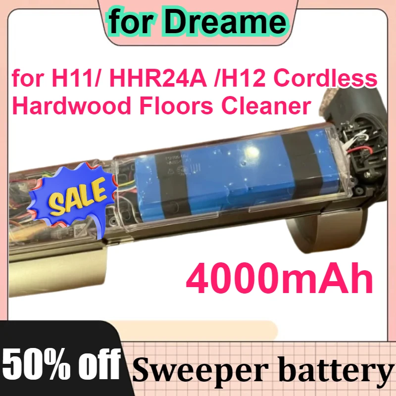 

4000mAh Battery for Dreame H11/ HHR24A /H12 Cordless Hardwood Floors Cleaner Parts Floor Washer Battery