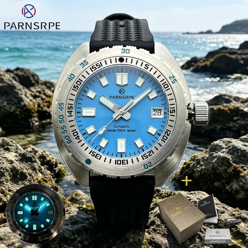 

PARNSRPE 42mmAutomatic Turtle Diver Watch NH35 Mechanical Wristwatches sapphire 120Click Diving Countdown Timer Gear Steel Bezel
