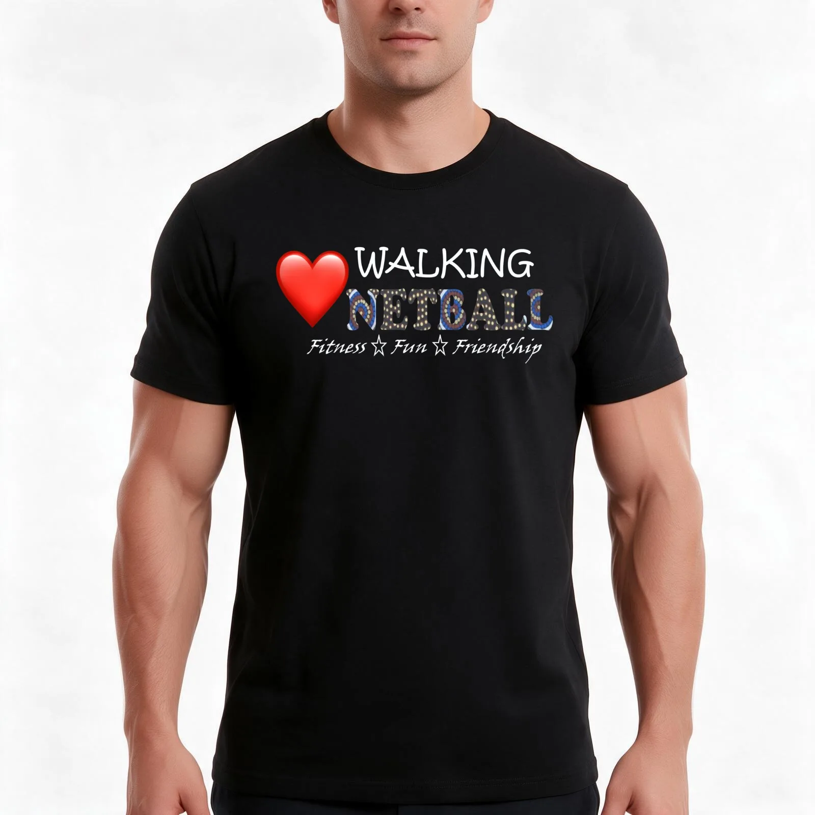 Love Walking Netball Australia DotArt T-Shirt, Summer Casual Cotton Tee, Oversized Streetwear Tops, Vintage Graphic Print