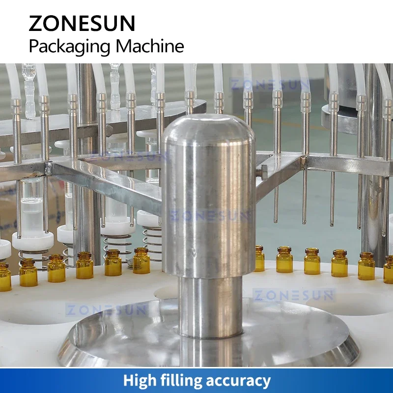 ZONESUN آلة تعبئة وختم القارورة الأوتوماتيكية زجاجات أمبولة حلول الفم معدات التعبئة والتغليف ZS-AFC12P