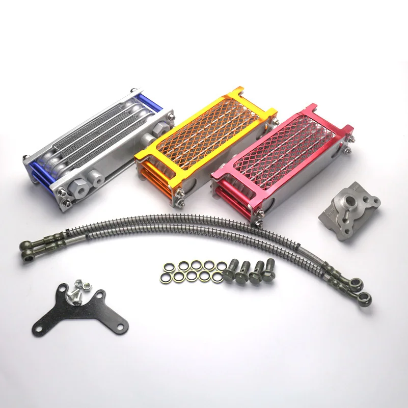 Oil Cooler Motorcycle Oil Radiator Kit Engine Cooling Universal For 50 110 125 140cc Motocross Dirt Pit Bike ATV view 6