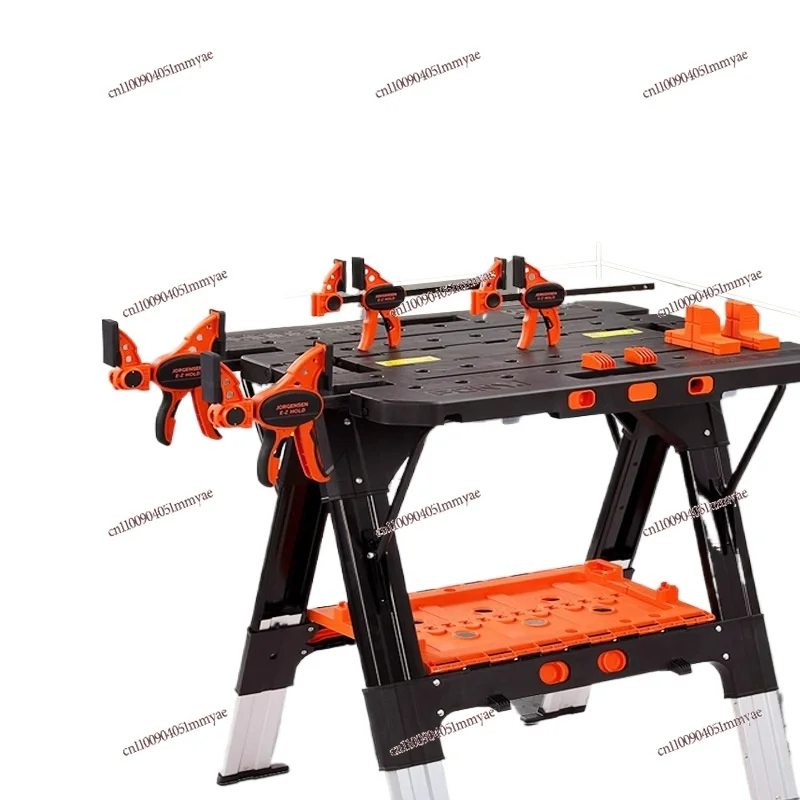 Woodworking Workbench Folding Operation Table Mobile Portable Lifting Table Saw Table Manual DIY Multifunctional