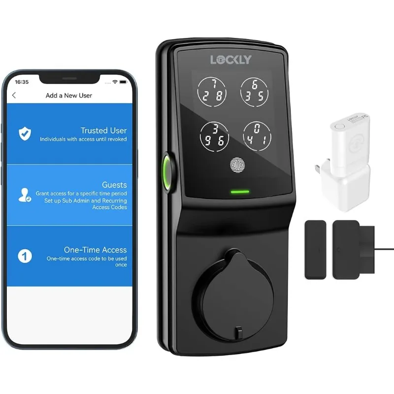 Wi-Fi , PIN Genie® Keypad, 3D Biometric Fingerprint Sensor, Auto Lock Deadbolt (Matte Black, a Special Edition for Special Door）