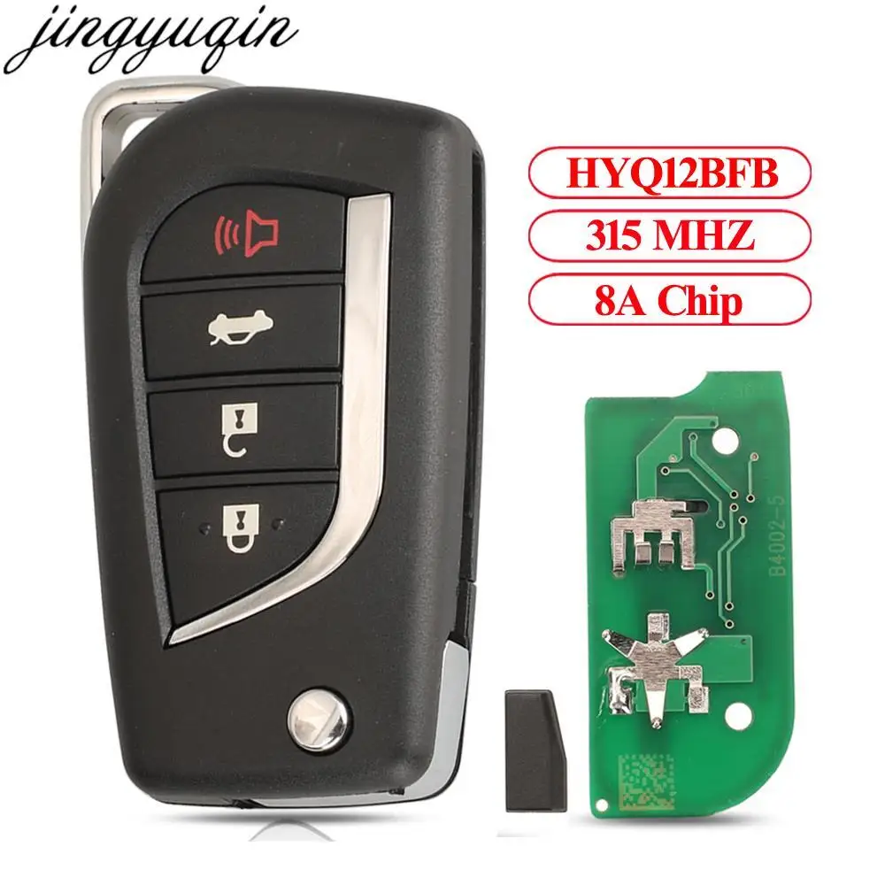 

Jingyuqin 3pcs Remote Car Key Alarm 315MHZ H(8A) Chip For Toyota Camry 2018 2019 2020 Corolla 2020 HYQ12BFB 89070-06790 TOY48