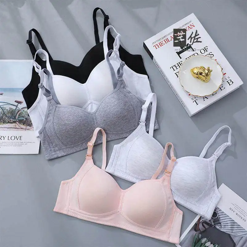 Cotton Wireless Bra Thin Style Development Period Student Underwear Female High School Students Gathered No Steel Ring