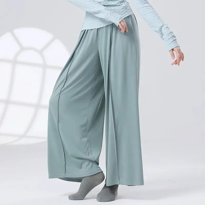 

Танцевальные брюки для учителей, прямые йоги, китайские современные тренировки тела, широкие ноги, свободные танцы