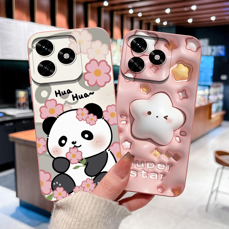 For Honor X5C Plus X5 4G Phone Case Lovely Star Cartoon Soft Smooth Liquid Silicone Shockproof Back Cover For Honor X 5c+ Funda