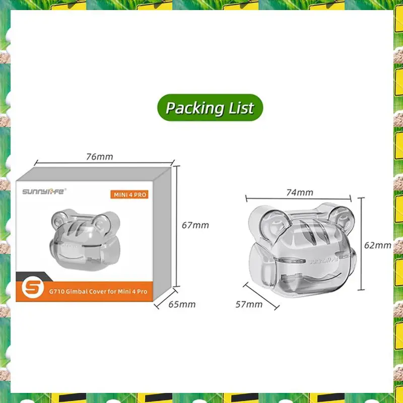 3C Electron SUNNYLIFE 1 Piece Lens Cover Gimbal Integrated Quick-Release Protective Cover Transparent-Gray Plastic For DJI Mini