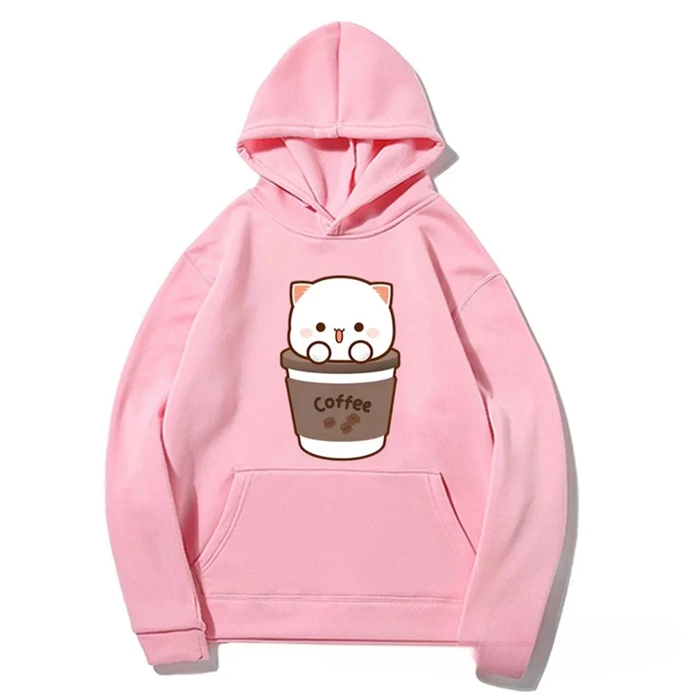 2025 Fun A Black Cat Eating Fish Felpa con cappuccio da donna Harajuku Felpa moda Streetwear Autunno Inverno Felpe con cappuccio da donna calde