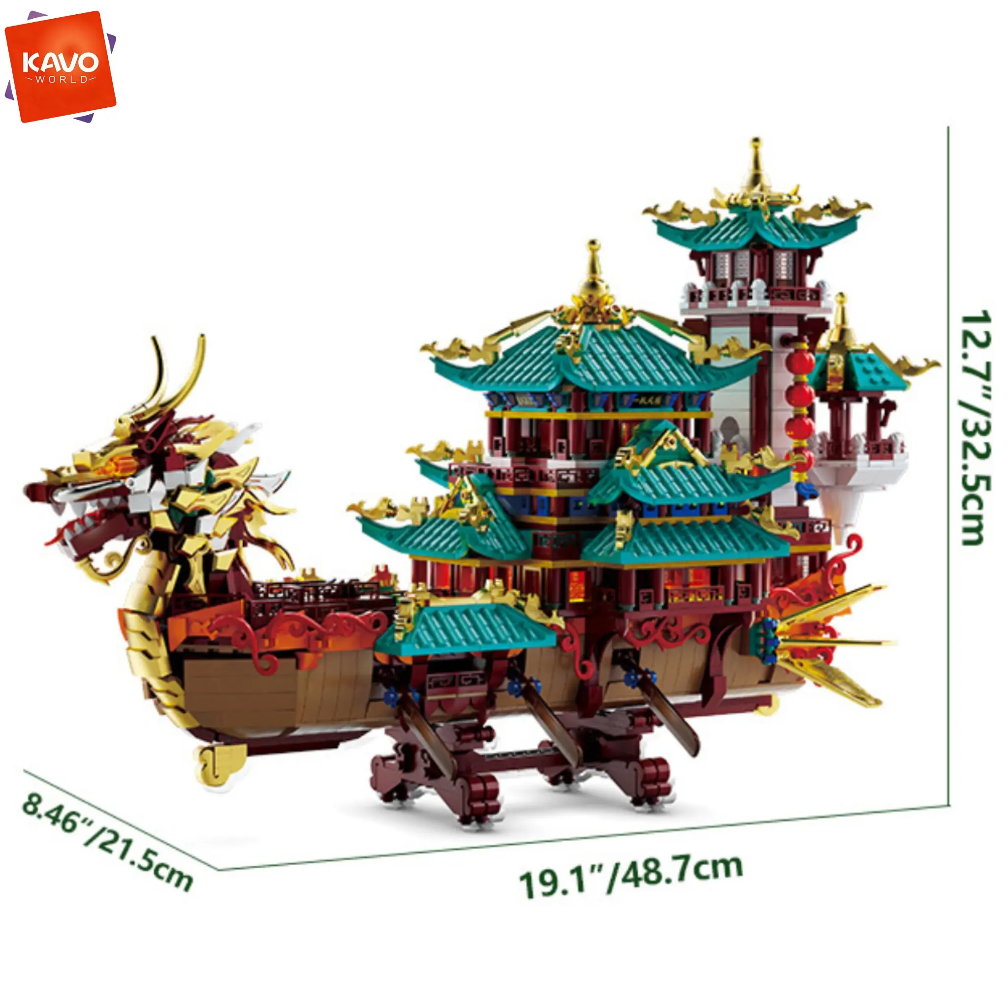 KAVOWORLD 2453pcs Dragon Boat  - огляд і ціна Exhibition Of Art And Craft