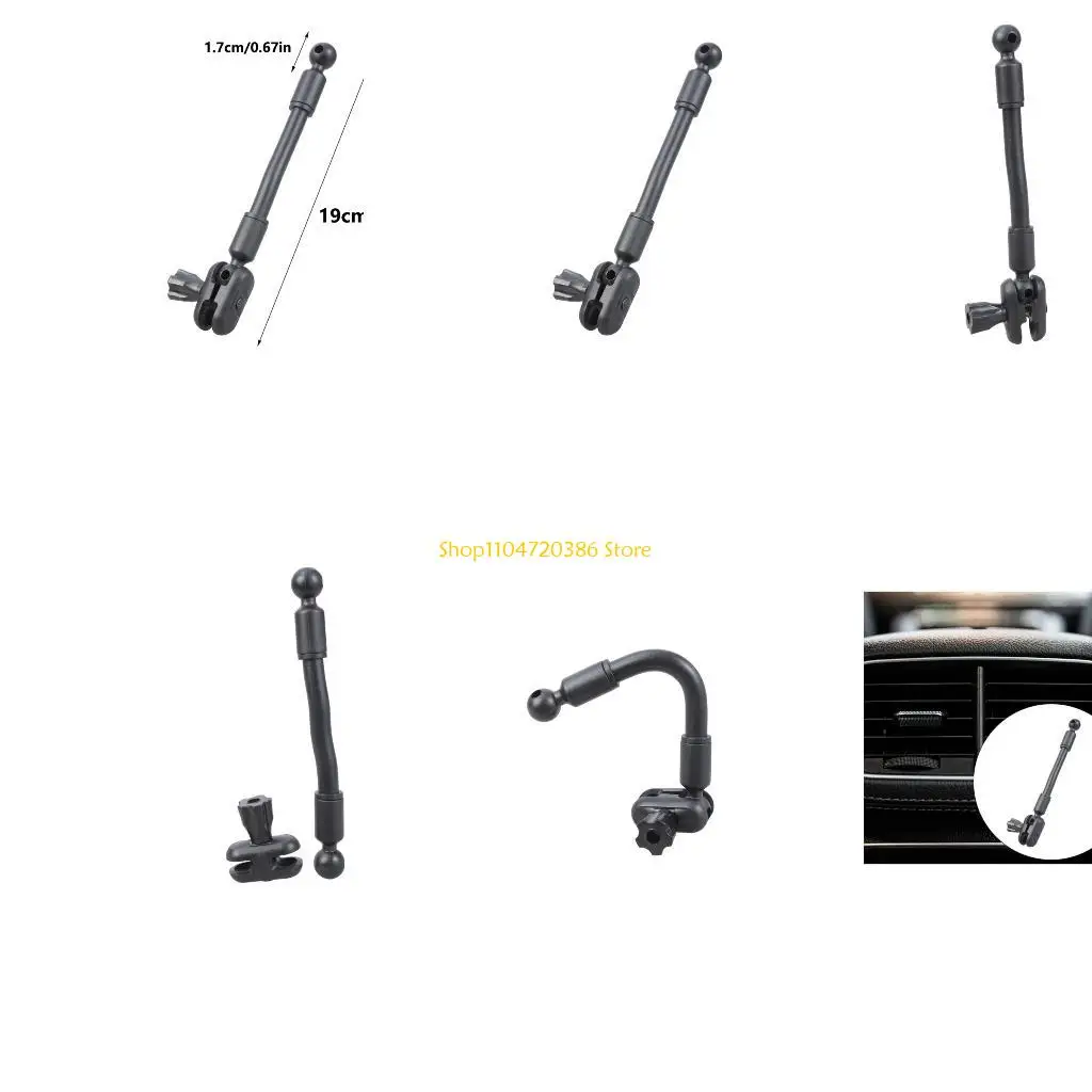

K0EA Car Vent Phone Holder Accessories 17mm Ball Joint Extension Arm Rotating Bracket Extender Rod for Air Outlet Phone Stand