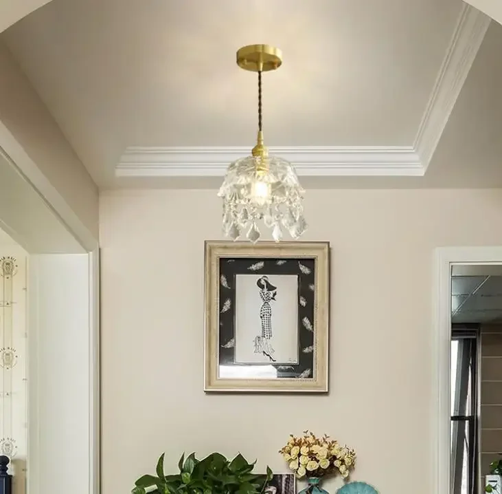 Creative Nordic brass porch hallway light hallway small chandelier bedroom bedside bar dining room