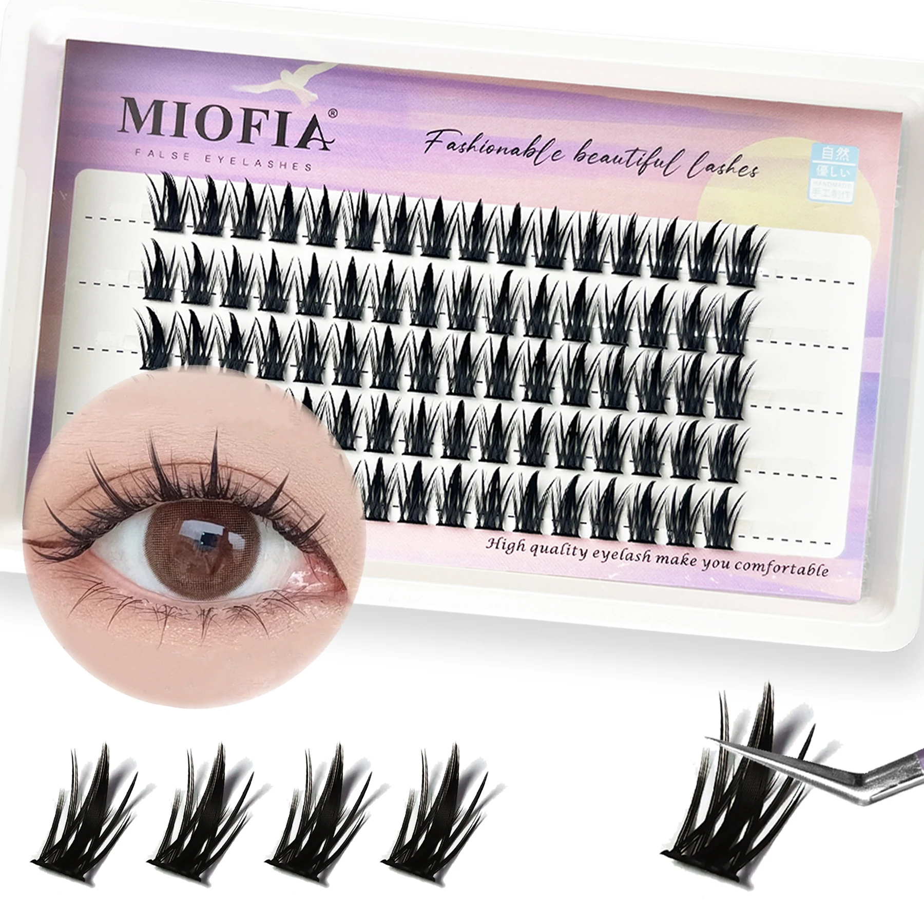 1 Box/80 Bunches Eyelash Clusters Natural 3D Russian Volume Eyelash Clusters Soft Cluster Lashes DIY Eyelash Extension wholesale