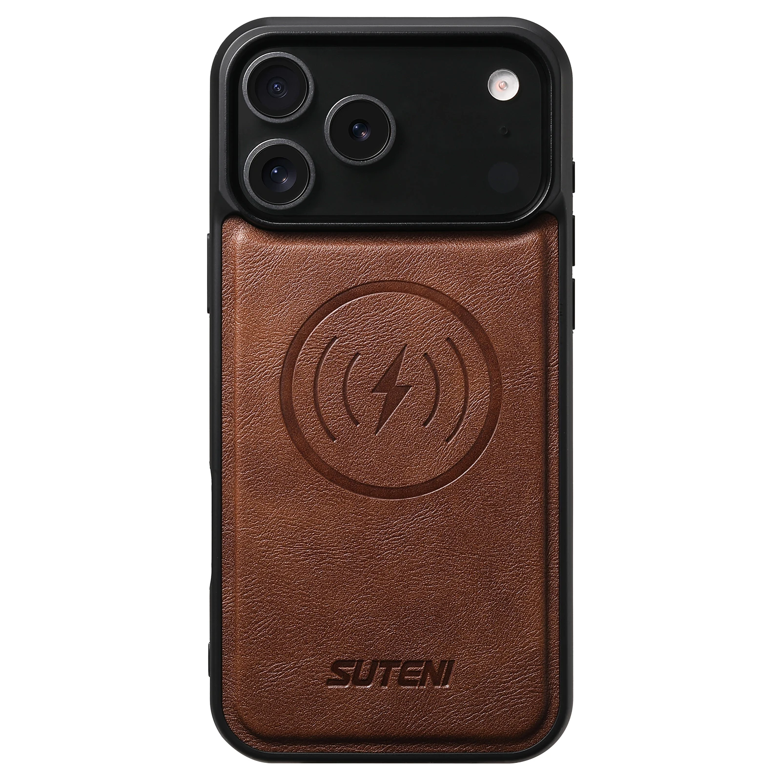 SUTENI Mattierte Kunstleder-Handyhülle mit Magnet und kabelloser Ladefunktion für iPhone 18 Pro Max 17 Air 16 Plus 15 14 13 12 – Detail 15