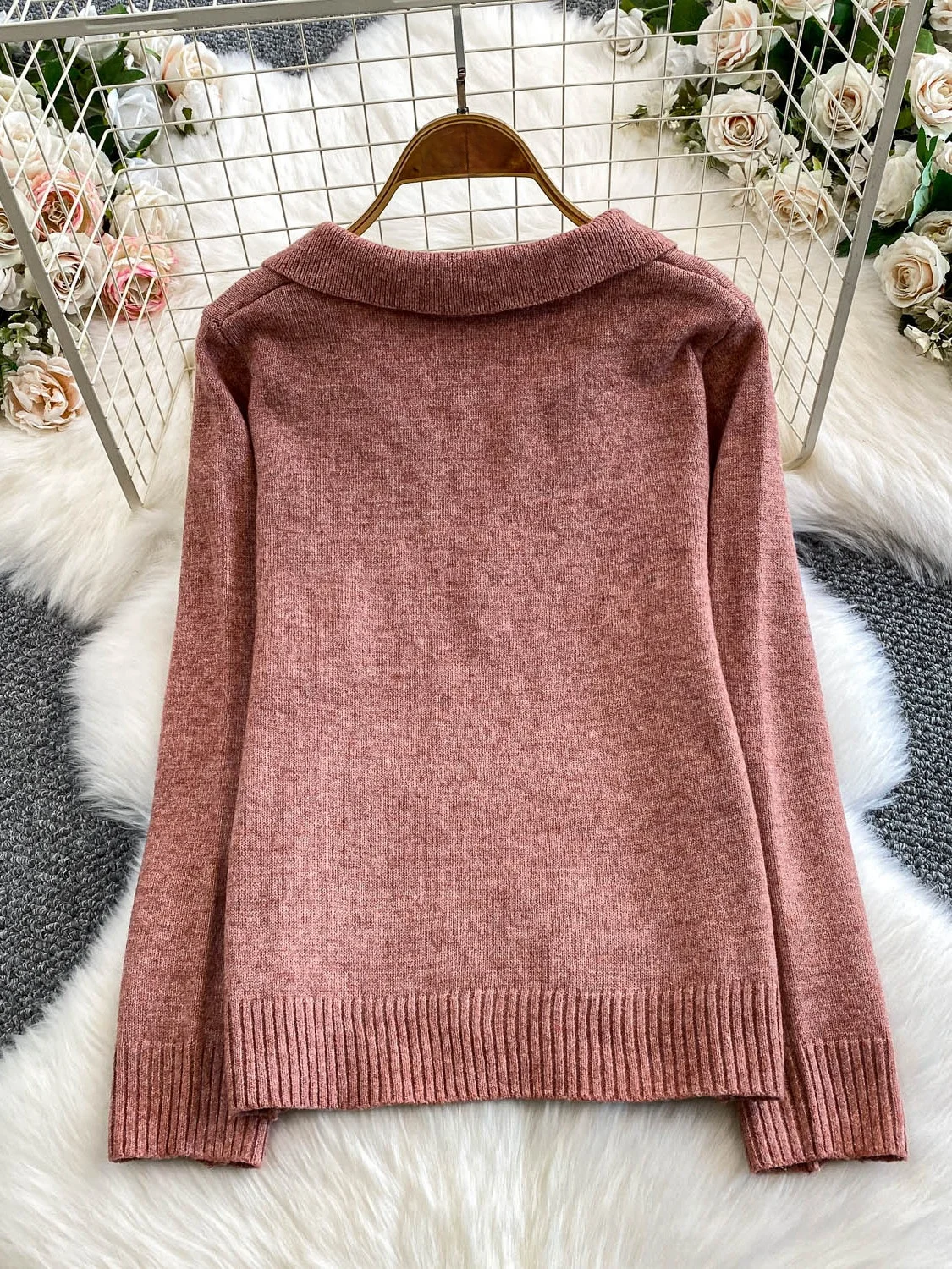 Top de punto con lentejuelas y diseño Retro para mujer, suéter de invierno holgado y adelgazante, cómodo, largo, Color Sve, Faionable