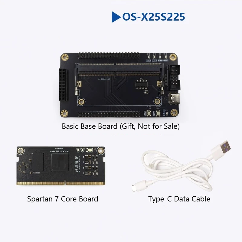 OS-X25S225 Xilinx Spartan 7 FPGA لوحة تطوير المبتدئين اللوحة الأساسية لتعلم النظام المضمن