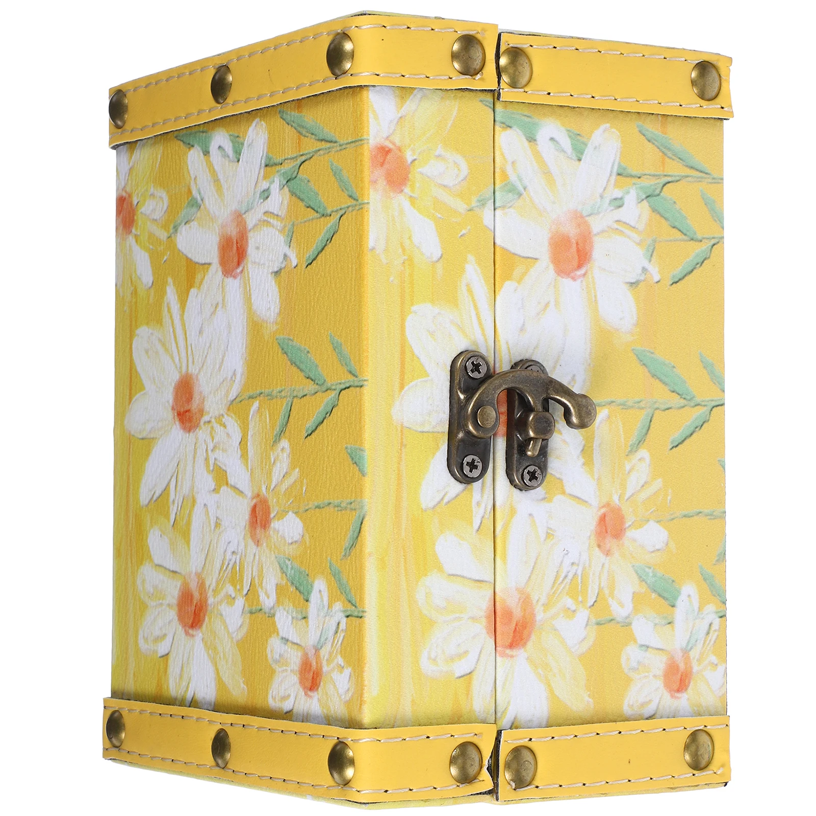 

Vintage Style Oil Painting Storage Box Handcrafted Wooden Jewelry Display Case Compact Bangle Bracelet Organizer Home Decorative