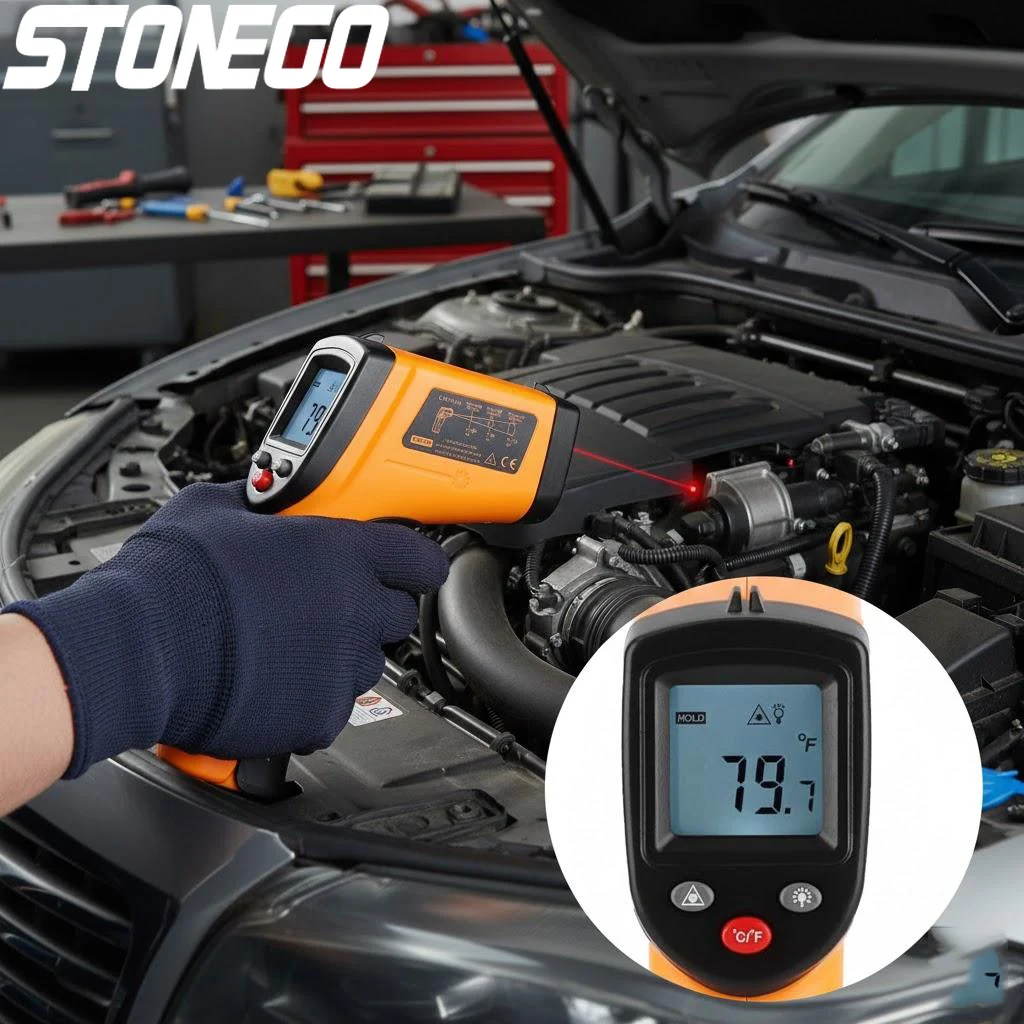 

Инфракрасный термометр STONEGO, ручной тестер тепла для приготовления пищи, духовка, гриль, двигатель, лазерный считыватель температуры поверхности