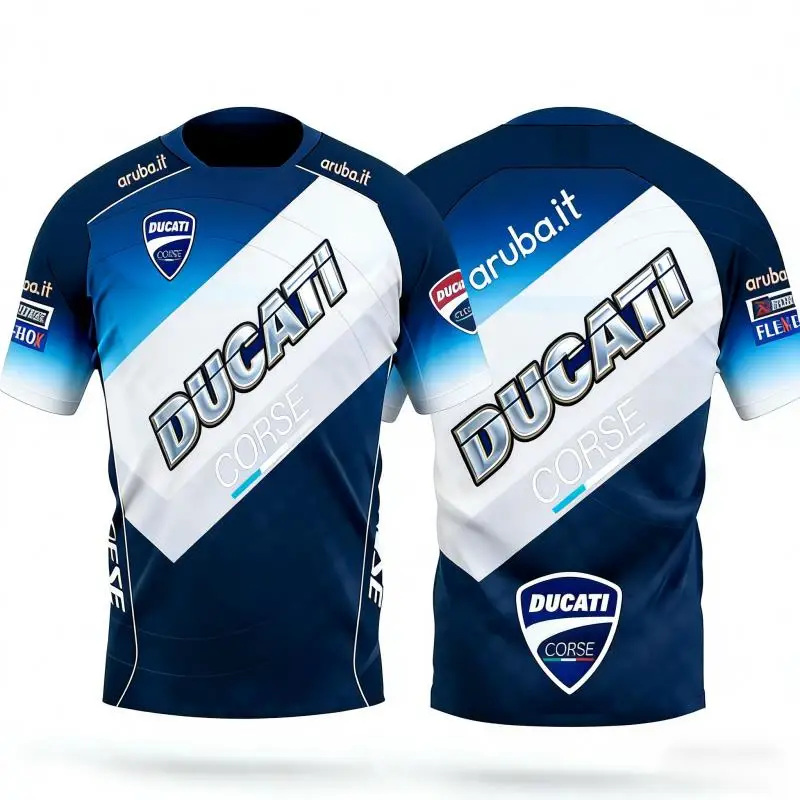 2026 Fashion Men's Women's New Motorcycle Off Road Bicycle T-shirt Comfortable Sports Shirt Extra for Ducati Family Kids Tees view 4