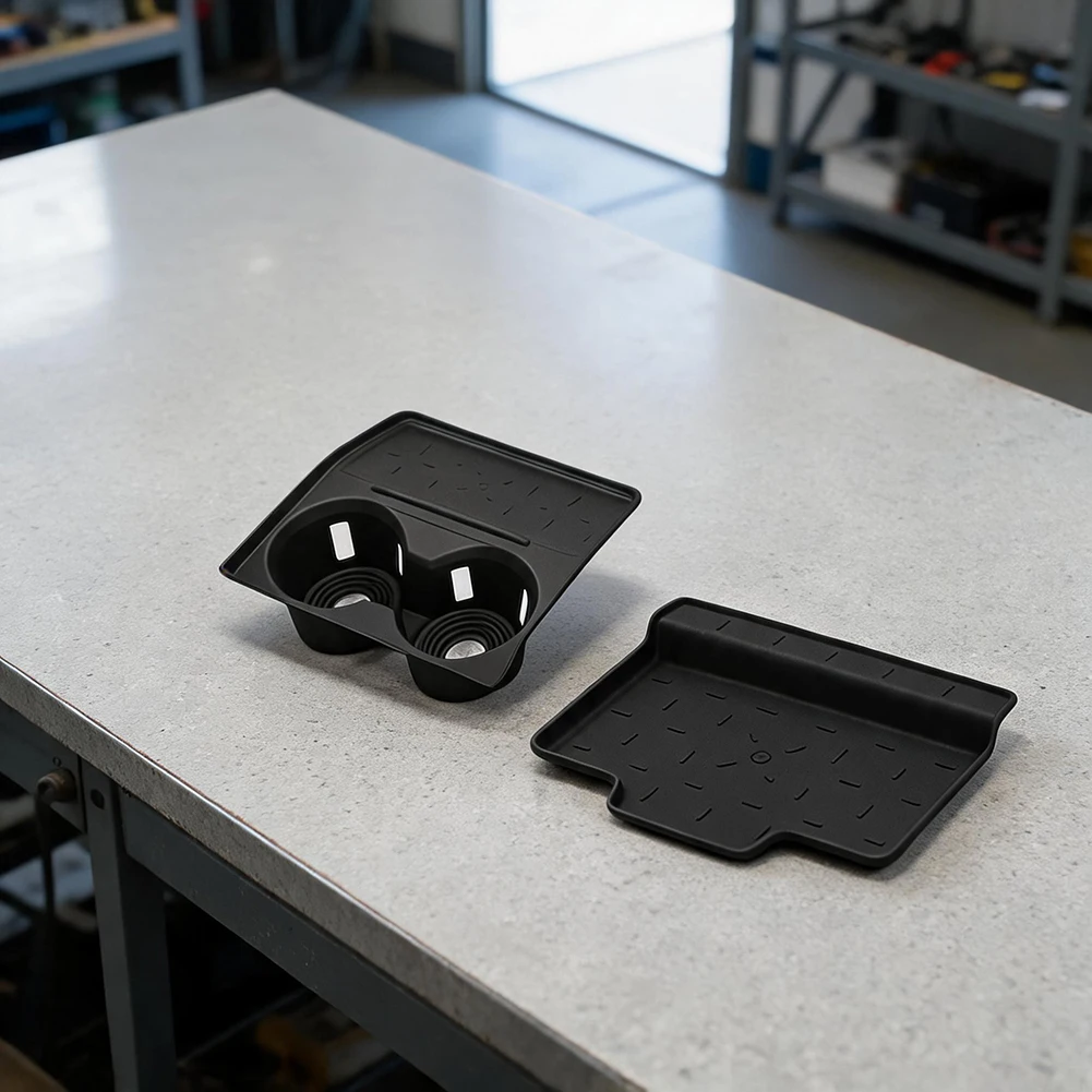As Shown In The Figure Center Console Mat Set TPE Material Construction Anti-Slip Texture Precise Dimension Match