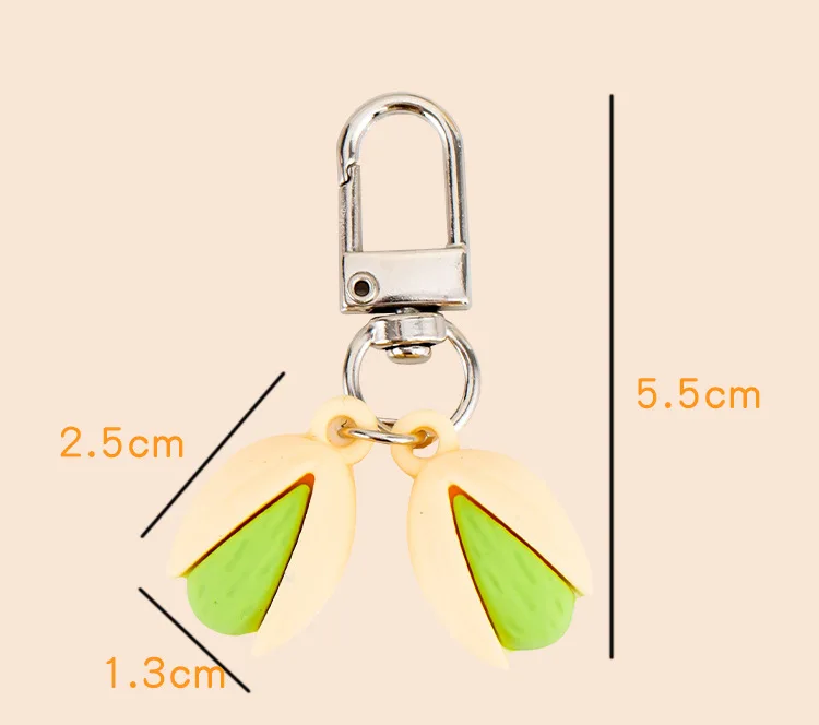 الإبداعية الفستق على شكل حلقات المفاتيح فستق مرحة مفتاح ملحق أقراط مفاتيح قوية الزينة للعب المكتب أو المنزل