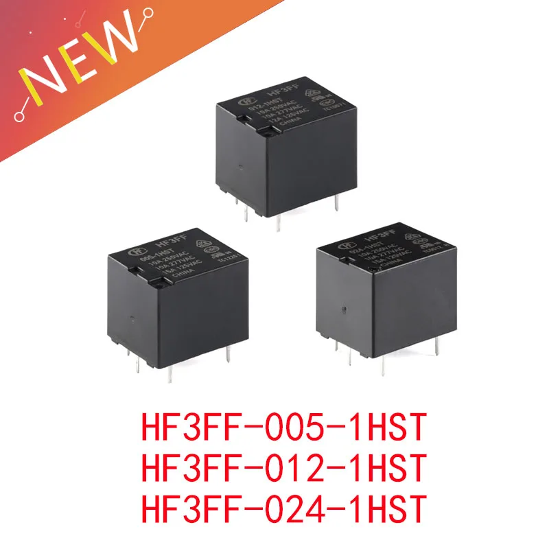 2 pz/1 pz HF3FF/005-1HST 012-1HST 024-1HST JQC-3FF/024-1HST(555) 5VDC 12VDC 24VDC DC 5V 12V 24V 10A 4 Pin Relè Relè ad alta potenza Relais