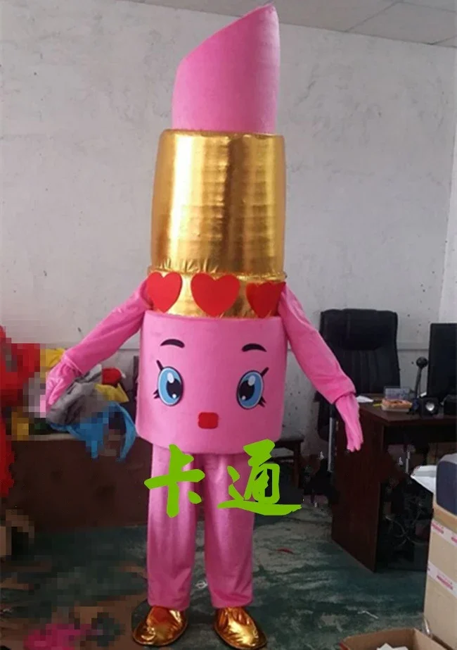 

Lippy Lips Mascot Costume Pink Lipstick Mascot Makeup Theme Mascotte Carnival Costume Fancy Party Dress Birthday Halloween Gift