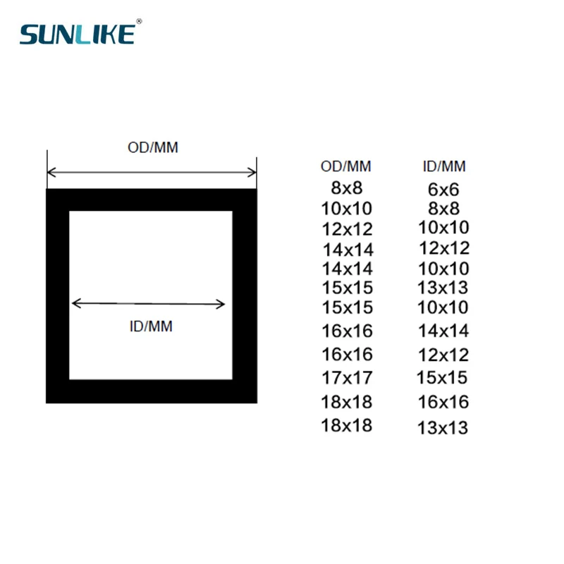 1pcs 3K Full Carbon Fiber Square Tube High Strength Length 1000MM OD 8 10 12 14 15 16 17 18MM Twill Matte Surface