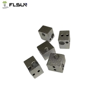 FLSUN QQ-S PRO Aluminum Heater Block, High Temperature for Extruder Hotend Kits, Original Heat Parts, Delta Q5, 5Pcs per Pack