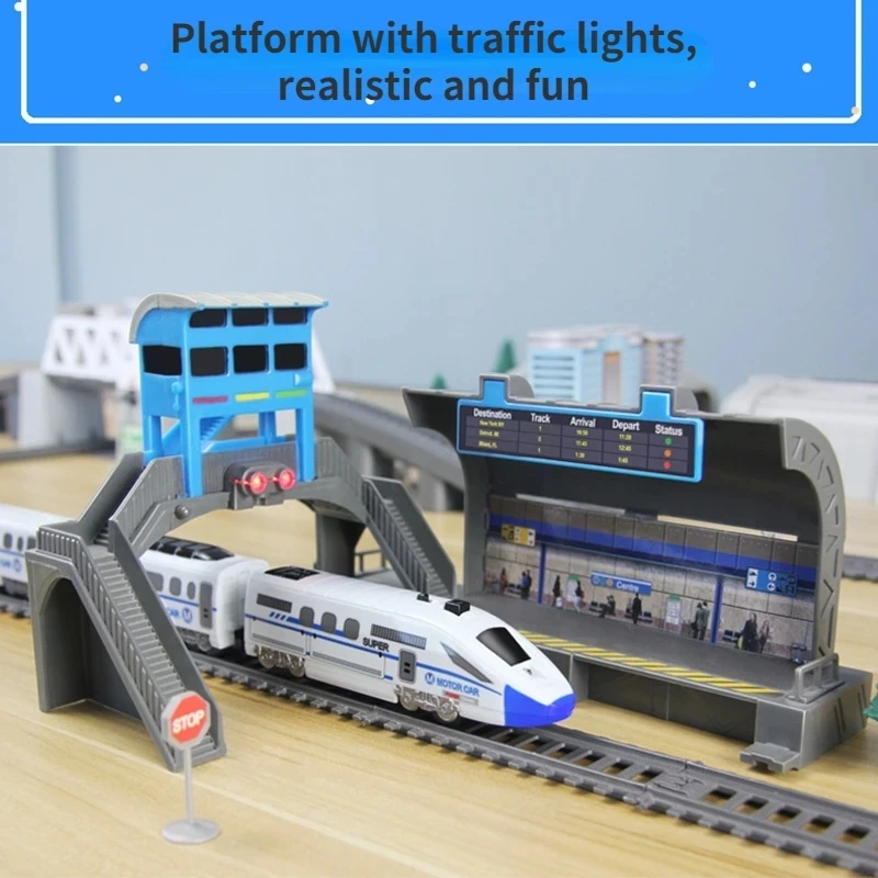 DIY Set Assembly Electric Simulation Model of High Speed Rail Car and Harmony Train Engineering Model Rail Car Toys for Children